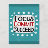 Focus Commit Succeed-Briefkaart Briefkaart (Voorkant)