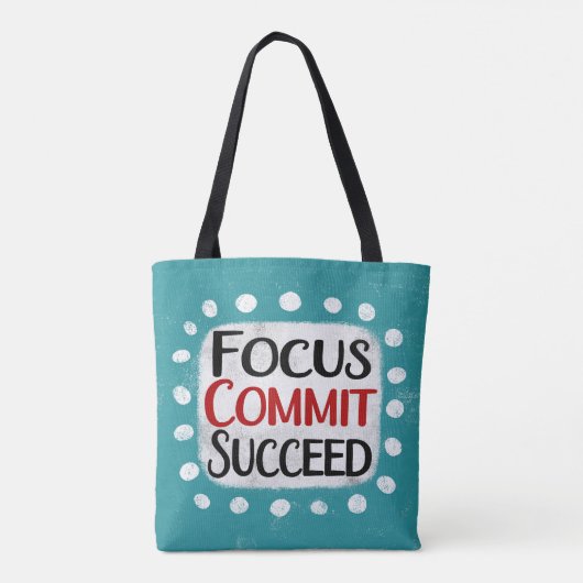 Focus Commit Succeed-Canvas tas (Achterkant)
