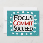 Focus Commit Succeed-Wenskaart Kaart (Voorkant)