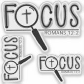Focus Cross Christian Custom-Cut Vinyl Sticker (Voorkant)