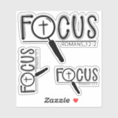 Focus Cross Christian Custom-Cut Vinyl Sticker (Vel)