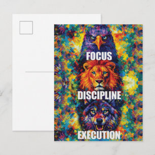 Focus Discipline Uitvoering Adelaar Leeuw Wolf Mot Briefkaart