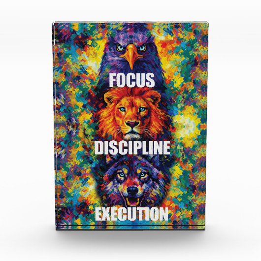 Focus Discipline Uitvoering Adelaar Leeuw Wolf Mot Fotoblokken (Voorkant)