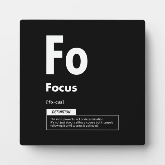 FOCUS - element van succes - Motivatie Fotoplaat (Voorkant)