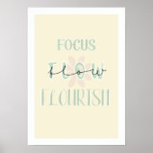 Focus . Flow . Bloei | Pastel Poster (Voorkant)