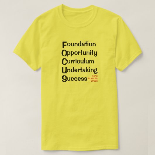FOCUS-formule - Road Scholar T-Shirt (Design voorkant)