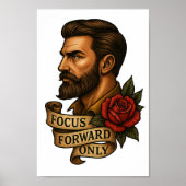 Focus Forward Tattoo Style Clipart PNG Poster (Voorkant)