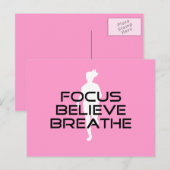 Focus gelooft Breathe Pink Vrouw Runner Briefkaart (Voorkant / Achterkant)