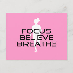 Focus gelooft Breathe Pink Vrouw Runner Briefkaart