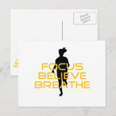 Focus gelooft Breathe Yellow Running Fitness Briefkaart (Voorkant / Achterkant)