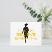 Focus gelooft Breathe Yellow Running Fitness Briefkaart (Staand voorkant)