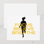 Focus gelooft Breathe Yellow Running Fitness Briefkaart (Voorkant / Achterkant)
