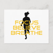 Focus gelooft Breathe Yellow Running Fitness Briefkaart (Voorkant)