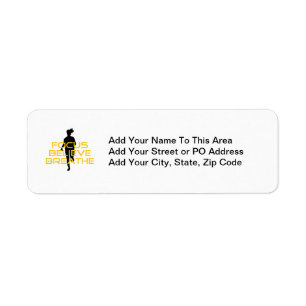 Focus gelooft Breathe Yellow Running Fitness Etiket