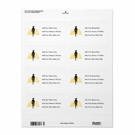 Focus gelooft Breathe Yellow Running Fitness Etiket (Full Sheet)