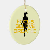 Focus gelooft Breathe Yellow Running Fitness Keramisch Ornament (Rechts)