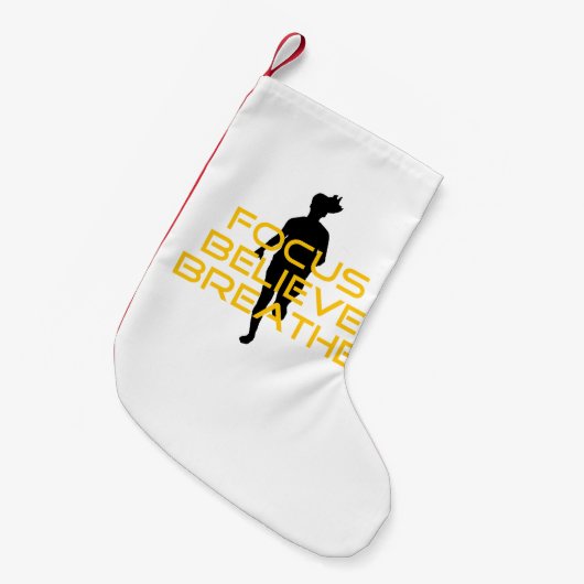 Focus gelooft Breathe Yellow Running Fitness Kleine Kerstsok (Voorkant (Hangend))