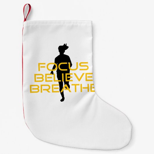 Focus gelooft Breathe Yellow Running Fitness Kleine Kerstsok (Voorkant)