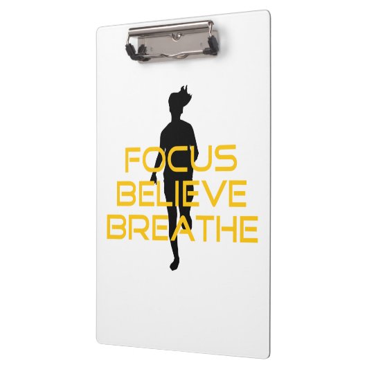 Focus gelooft Breathe Yellow Running Fitness Klembord (Links)