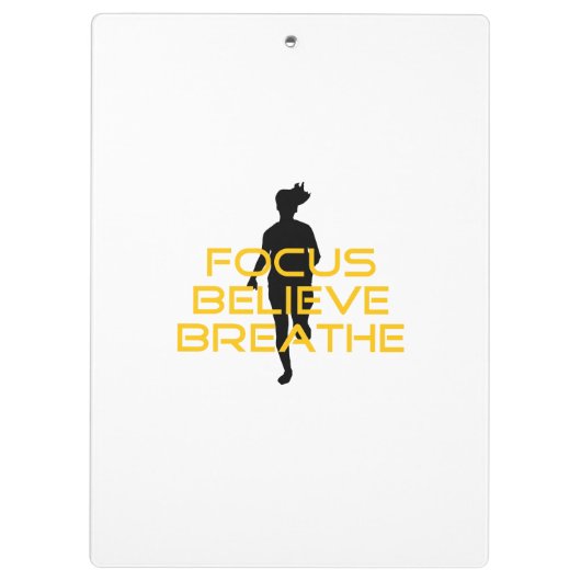 Focus gelooft Breathe Yellow Running Fitness Klembord (Achterkant)