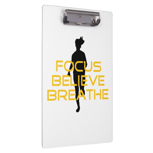 Focus gelooft Breathe Yellow Running Fitness Klembord (Rechts)