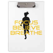 Focus gelooft Breathe Yellow Running Fitness Klembord (Voorkant)