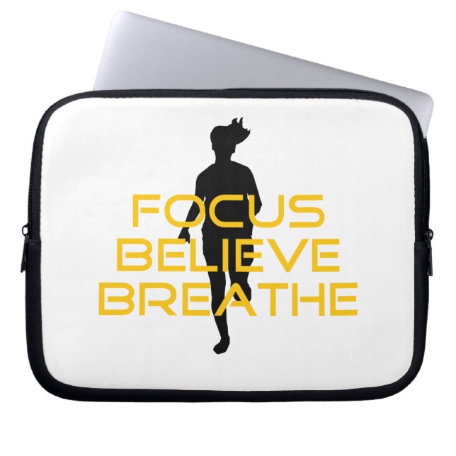 Focus gelooft Breathe Yellow Running Fitness Laptop Sleeve (Voorkant)