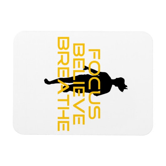 Focus gelooft Breathe Yellow Running Fitness Magneet (Horizontaal)