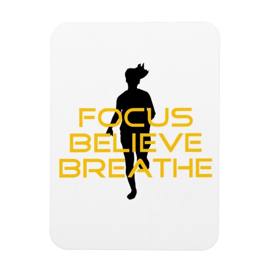 Focus gelooft Breathe Yellow Running Fitness Magneet (Verticaal)