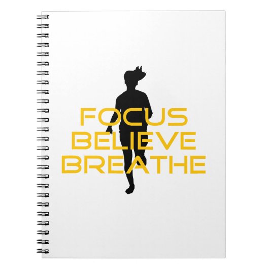 Focus gelooft Breathe Yellow Running Fitness Notitieboek (Voorkant)