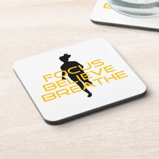 Focus gelooft Breathe Yellow Running Fitness Onderzetter (Linkerzijde)