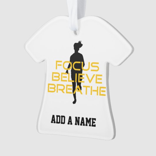 Focus gelooft Breathe Yellow Running Fitness Ornament (voorkant)