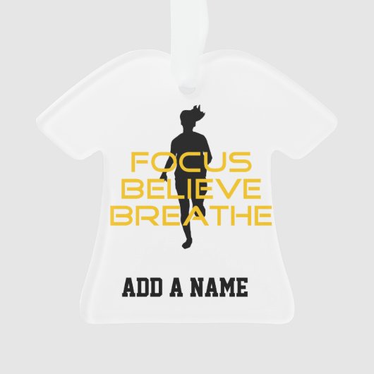 Focus gelooft Breathe Yellow Running Fitness Ornament (voorkant)