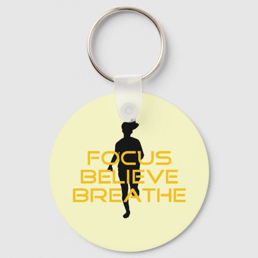 Focus gelooft Breathe Yellow Running Fitness Sleutelhanger (Voorkant)