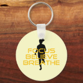 Focus gelooft Breathe Yellow Running Fitness Sleutelhanger (Voorkant)