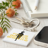 Focus gelooft Breathe Yellow Running Fitness Sleutelhanger (Voorkant Rechts)