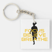 Focus gelooft Breathe Yellow Running Fitness Sleutelhanger (Voorkant)