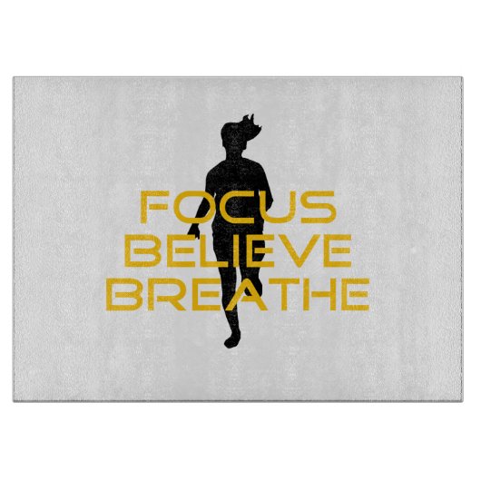 Focus gelooft Breathe Yellow Running Fitness Snijplank (Voorkant)