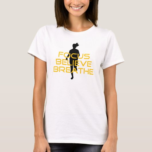 Focus gelooft Breathe Yellow Running Fitness T-shirt (Voorkant)