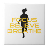 Focus gelooft Breathe Yellow Running Fitness Tegeltje (Voorkant)