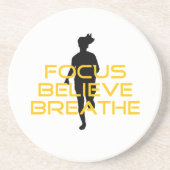 Focus gelooft Breathe Yellow Running Fitness Zandsteen Onderzetter (Voorkant)