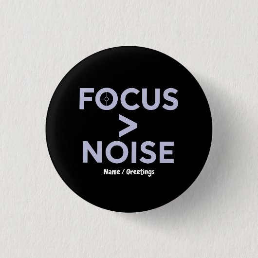 FOCUS > GELUID Motiverende Moderne Typografie Ronde Button 3,2 Cm (Voorkant)