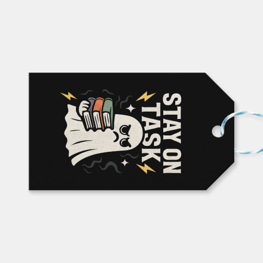 Focus Ghost - Halloween Terug naar School Design Cadeaulabel (Voorkant (Horizontaal))