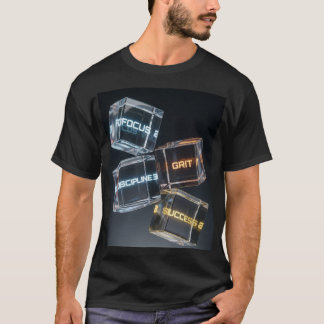 FOCUS GRIT DISCIPLINE SUCCESS - Glas Kubussen Moti T-shirt