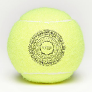 Focus-handtekening Mandala Black Line Art Tekening Tennisballen