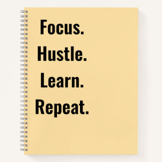 Focus Hustle Learn Repeat Motivational  students Notitieboek