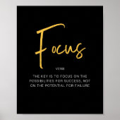 Focus Inspirating Quote Poster (Voorkant)