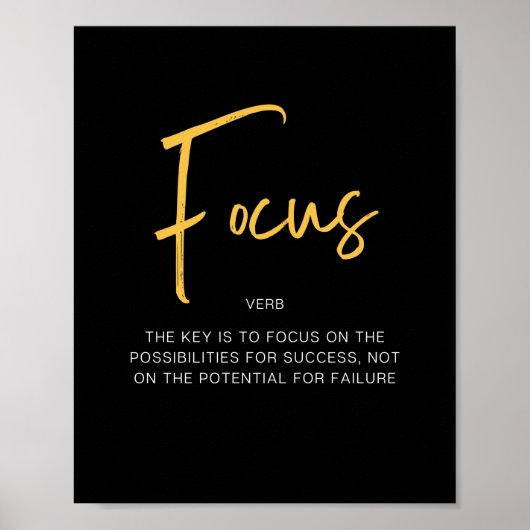 Focus Inspirating Quote Poster (Voorkant)