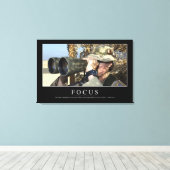 Focus: Inspirerend prijsopgave Canvas Afdruk (Insitu (Houten vloer))