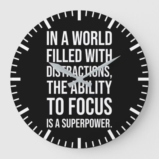 Focus is een Superpower - succes Motivatie Grote Klok (Voorkant)